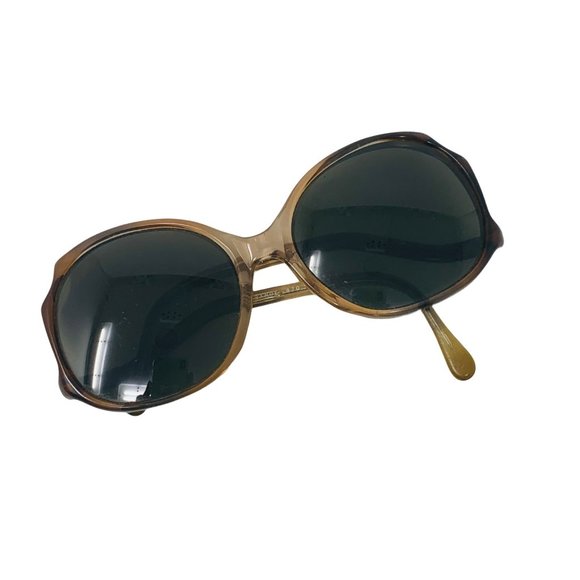 Vintage 1970s Sunglasses Brown Round Eyes Women's France C.V. Simonne - Picture 4 of 10
